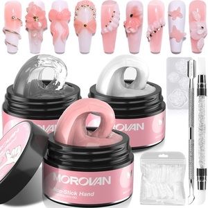 Morovan Solid Builder Gel For Nails - 3 Colors Builder Nail Gel Kit